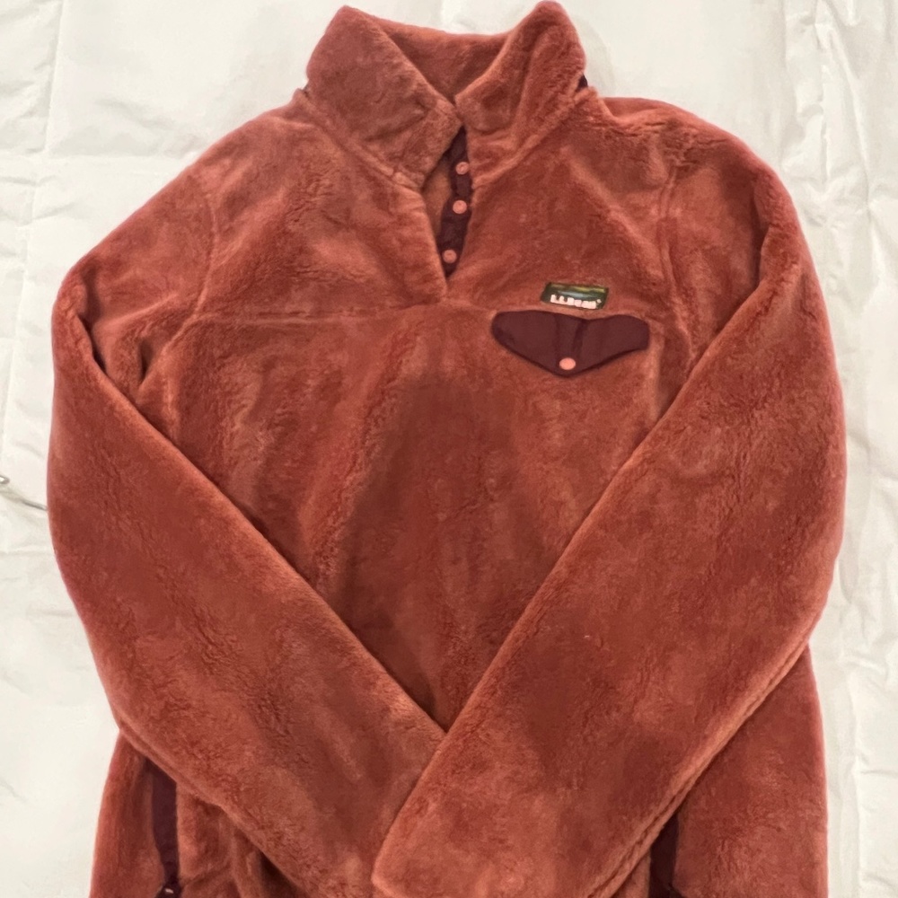 L.L. Bean Women's Rust Fleece Pullover